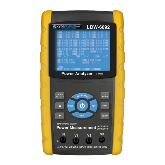 CyberVisuell LDW-6092K Power Meter Manuals
