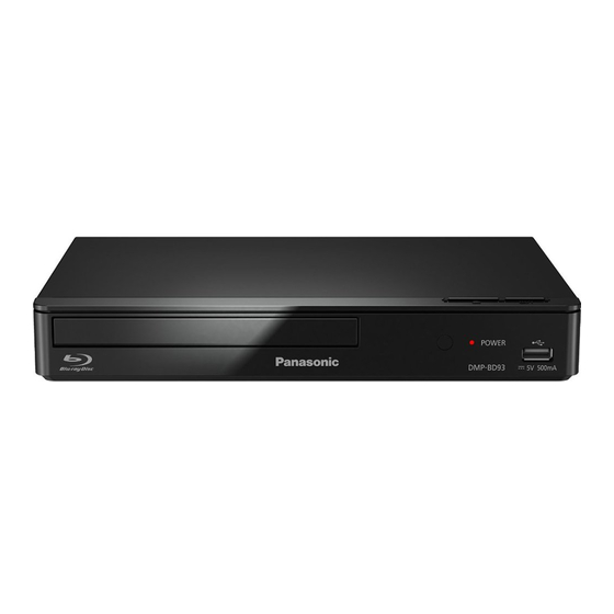 Panasonic DMP-BD93 Basic Owner's Manual