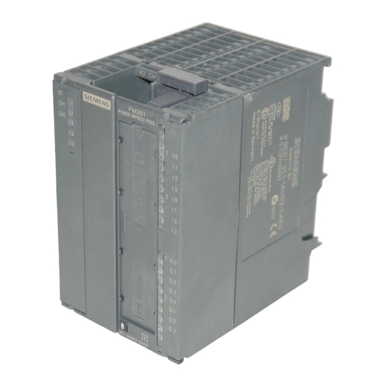 Siemens SIMATIC FM 351 Installation Manual