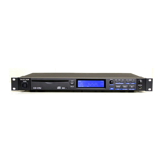 Tascam CD-01 U Owner's Manual