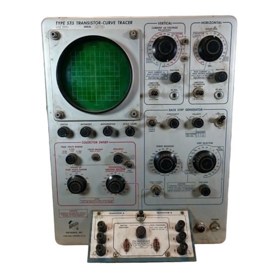 User Manuals: Tektronix 575 series Curve Tracer