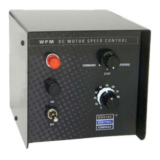 Bodine QUALITY MOTION WPM-2148E1 Instructions For Installation And Operation Manual