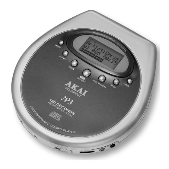 Akai PD-P4000T Operator's Manual