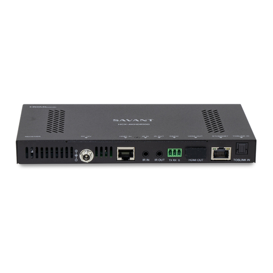 Savant HCX-4KHDR100 Quick Reference Manual