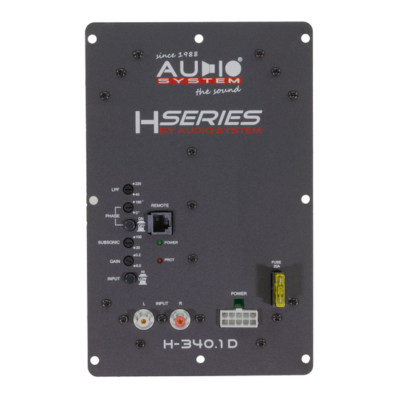 Audio System H-200.1 Owner's Manual