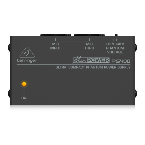 Behringer Micropower PS400 User Manual