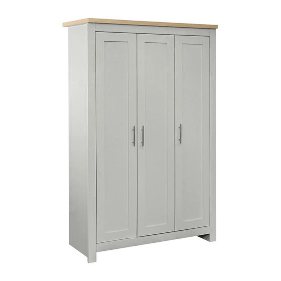 Happybeds Highgate Wooden 3 Door Wardrobe Manuals