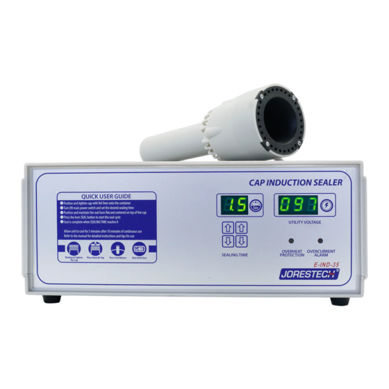 User Manuals: JORESTECH E-IND-35 Induction Sealer