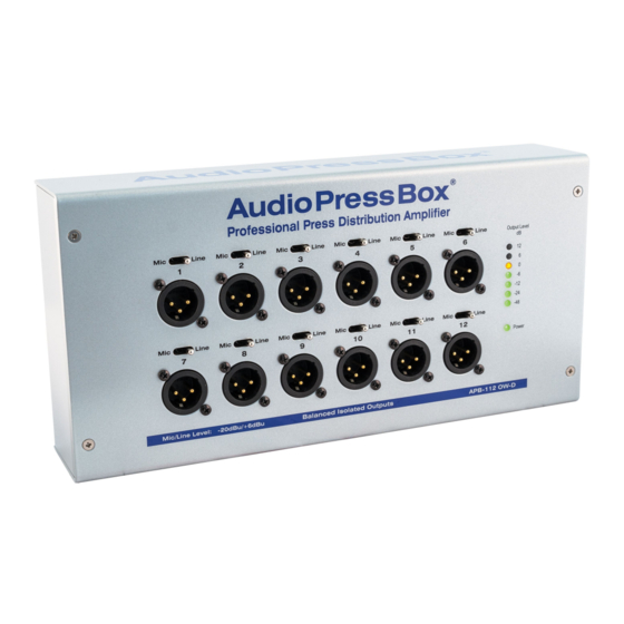 AudioPressBox APB-112 OW-D Owner's Manual