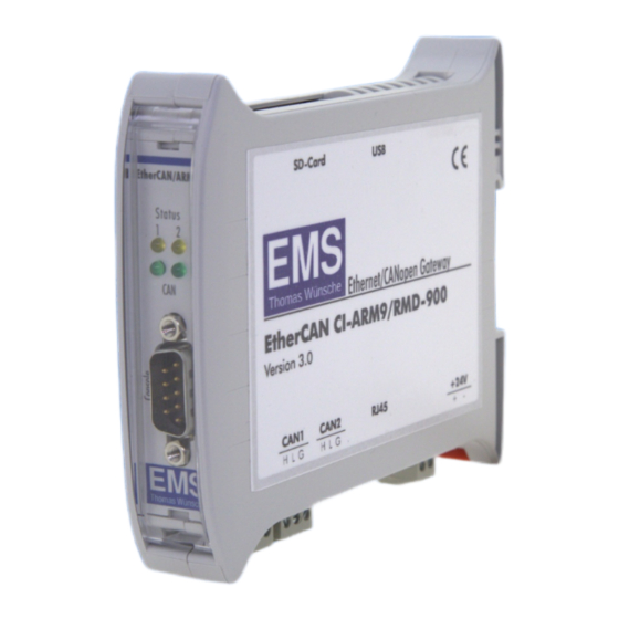 EMS EtherCAN CI-ARM9/RMD-900 Manuals