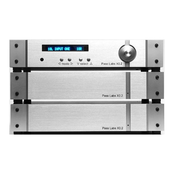Pass Laboratories pre-amplifier Owner's Manual