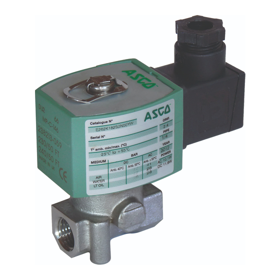 Asco 262 Series Installation And Maintenance Instructions Manual