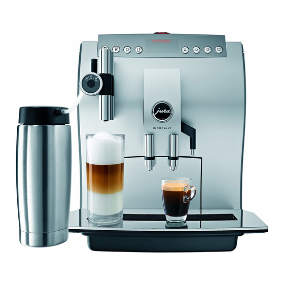Jura IMPRESSA Z7 Quick Reference Manual