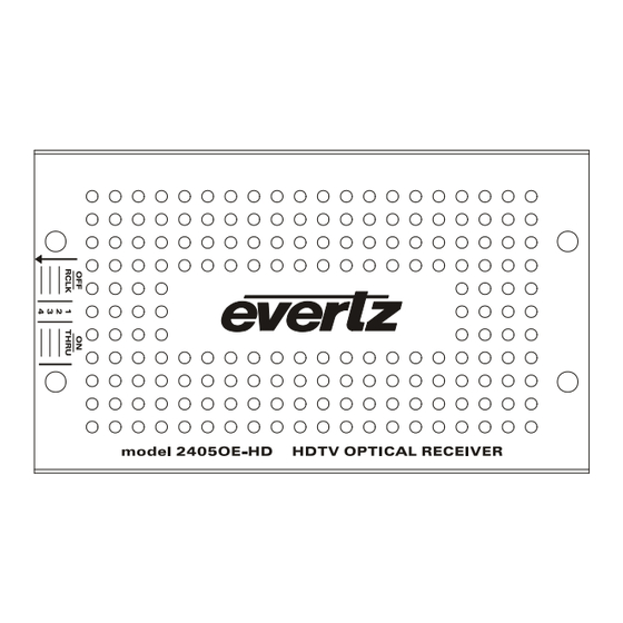 evertz 2405OE-HD Instruction Manual