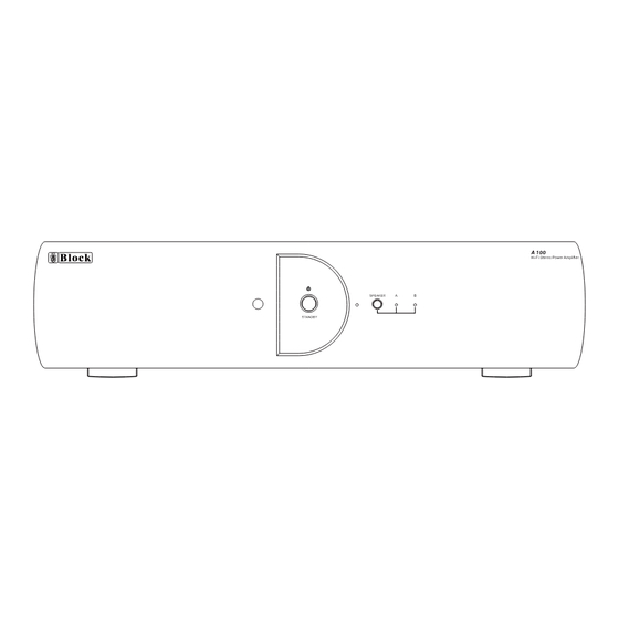 Block A 100 Instruction Manual