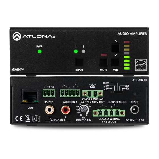 Atlona AT-GAIN-60 Installation Manual
