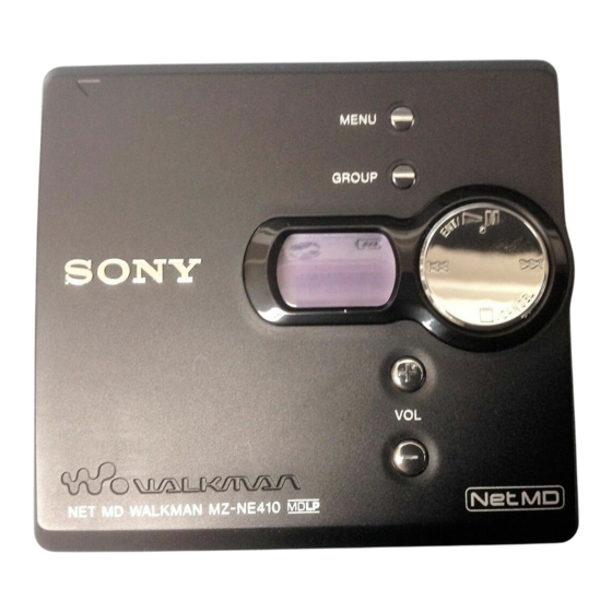 Sony MZ-NE410 Notes on installing & operating OpenMG Operating Instructions Manual