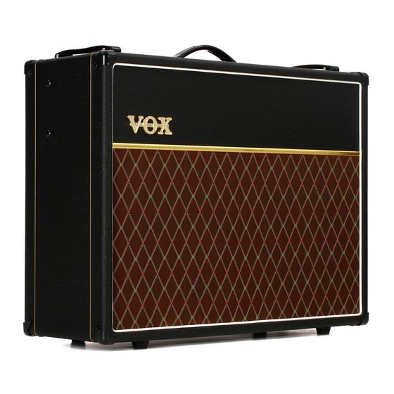 Vox AC15C1 Guitar Amplifier Manual