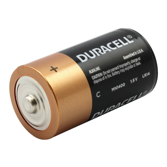 Duracell Alkaline-Manganese Dioxide Battery MN1400 Specification Sheet