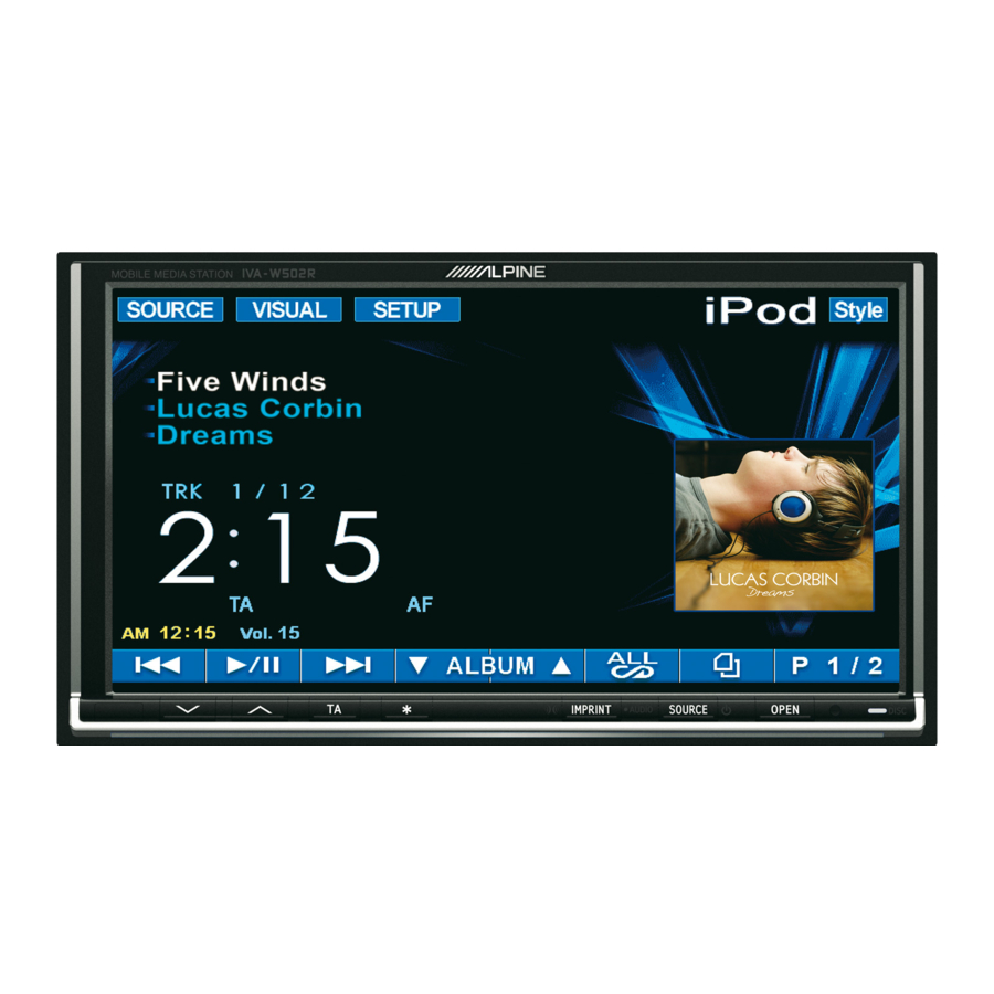 Alpine IVA-W502R Owner's Manual