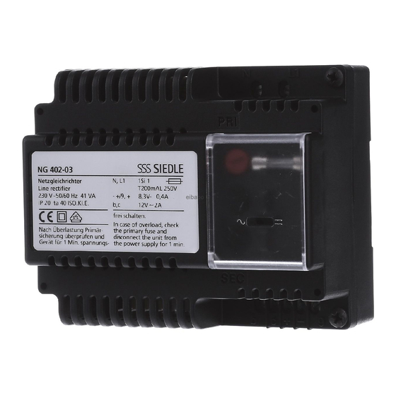 SSS Siedle NG 402-03 Product Information
