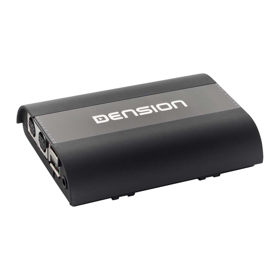 Dension Gateway 500S BT General Installation Manual