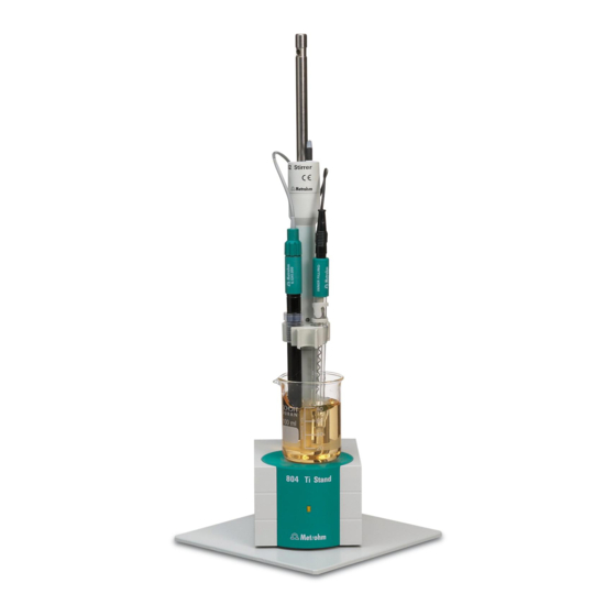 Metrohm 804 Ti Stand Manual