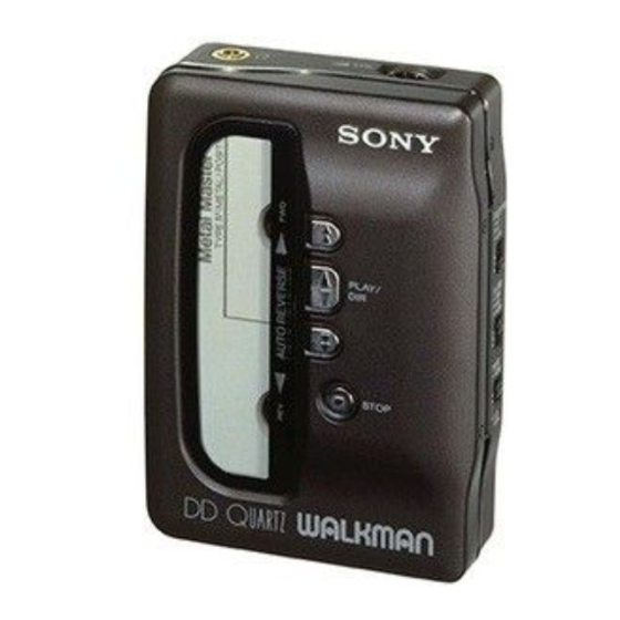 Sony DD Quartz Walkman WM-DD9 Operating Instructions Manual
