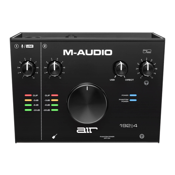 M-Audio AIR 192|4 Vocal Studio Pro Manuals