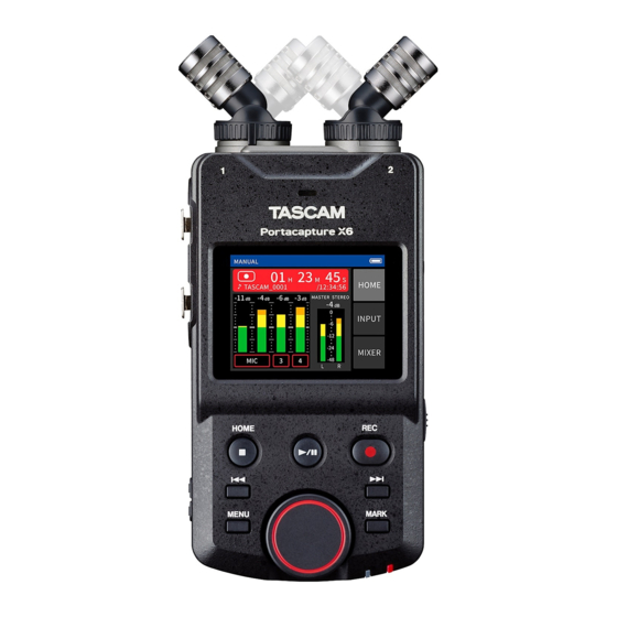 Tascam Portacapture X6 Reference Manual
