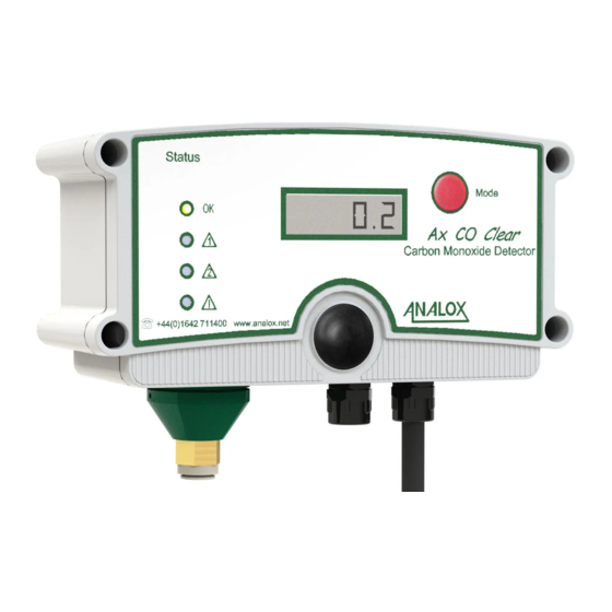 ANALOX CO Clear Carbon Monoxide Detector Manuals