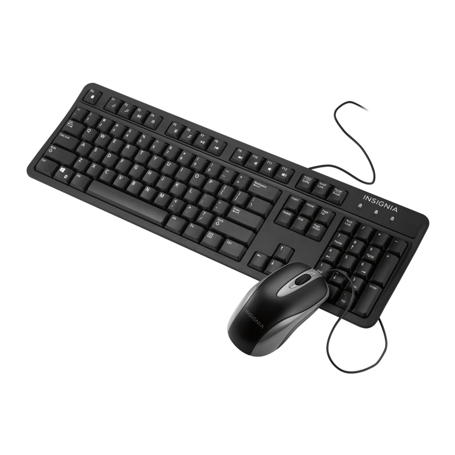 Insignia NS-PNC8001 NS-PNC8001-C Wired Optical Mouse & Keyboard Combo Quick Setup