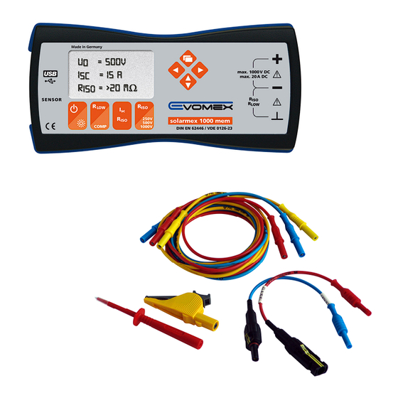 Evomex Solarmex 1000 mem Manuals
