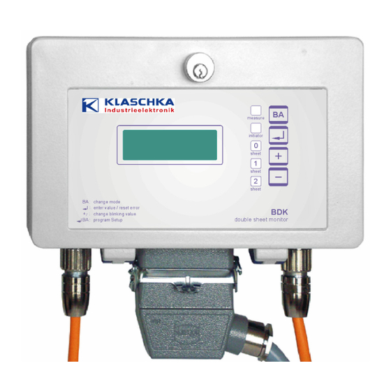 KLASCHKA BDK-1.3 Technical Data Manual