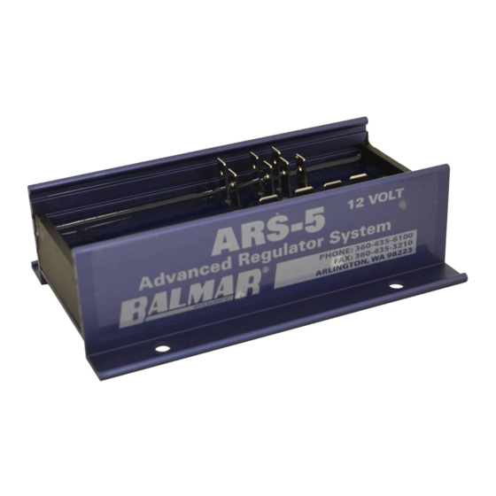 Balmar ARS-5 Quick Start Manual