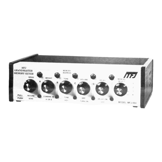 MFJ Enterprises Grandmaster MFJ-484 Owner's Manual