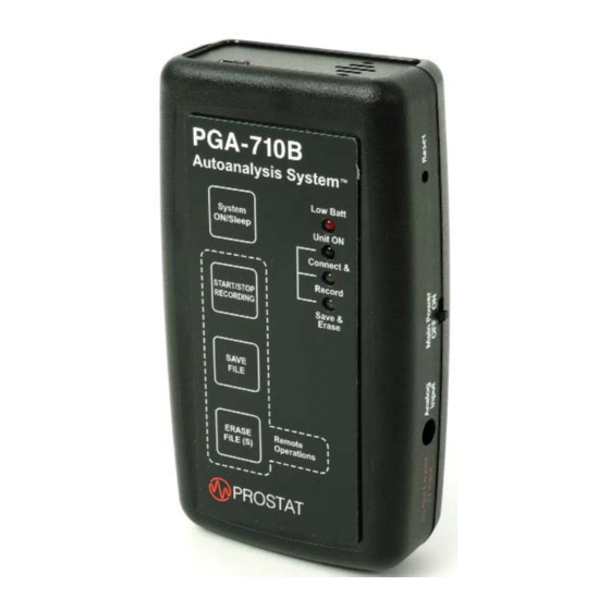 Prostat PGA-710B Getting Started Operations Manual