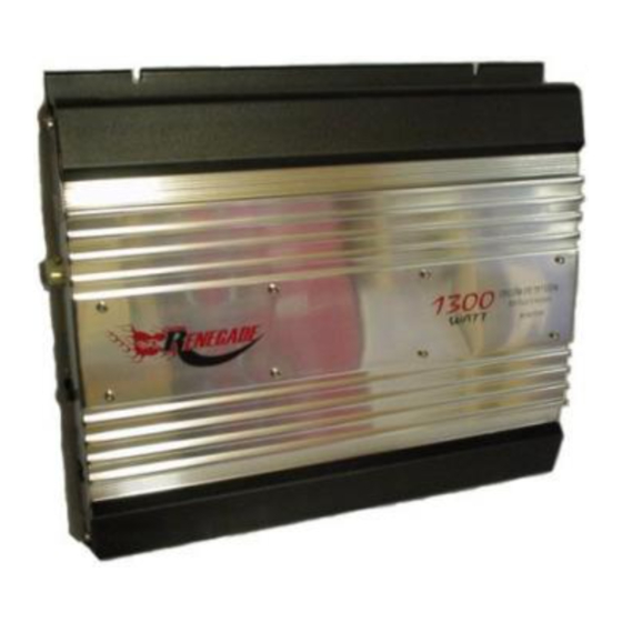 Renegade REN1300 Car Audio Amplifier Manuals