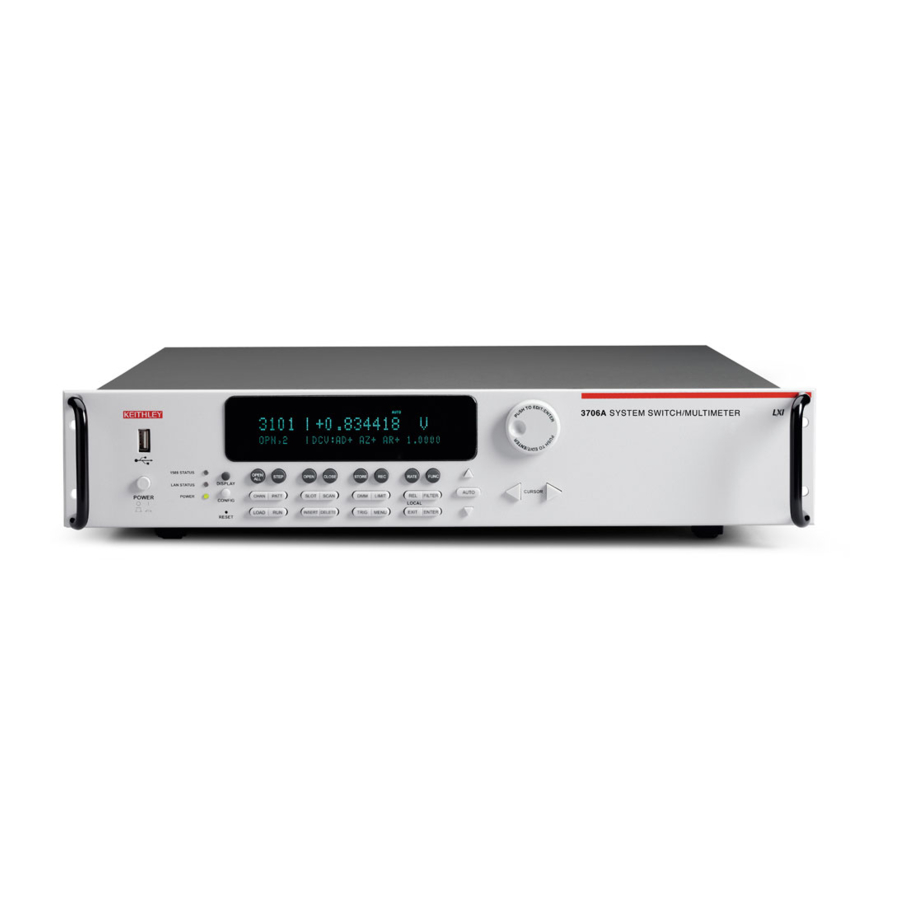 Tektronix Keithley 3700A Series Quick Start Manual