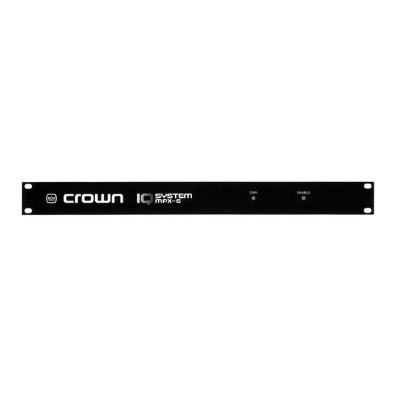 Crown Mixer/Multiplexer MPX-6 Operation Manual