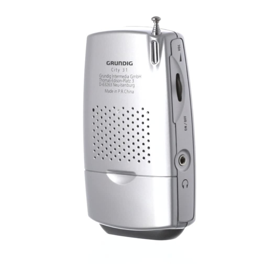 Grundig CITY 31 Manual