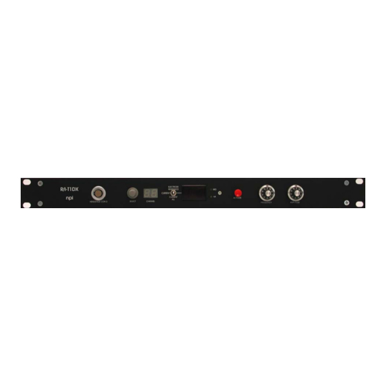 NPI R/I-T1DX Operating Instructions Manual