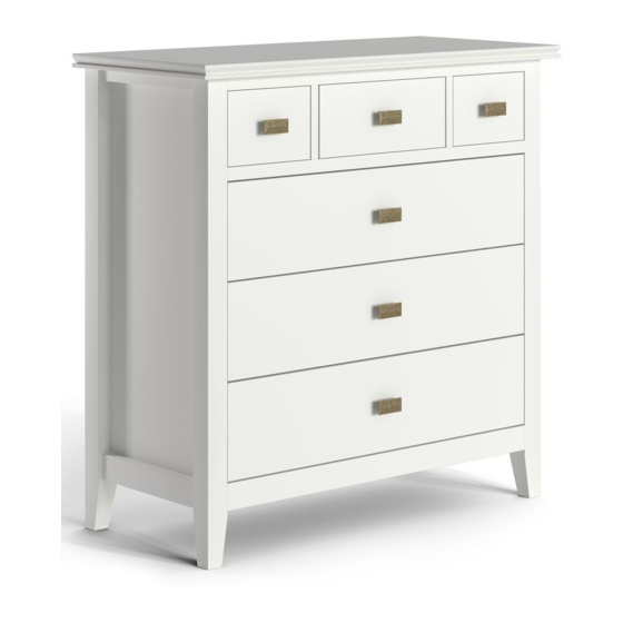 Simpli Home WyndenHall Brooklyn+Max CHEST OF DRAWERS AXCART45-W Manuals