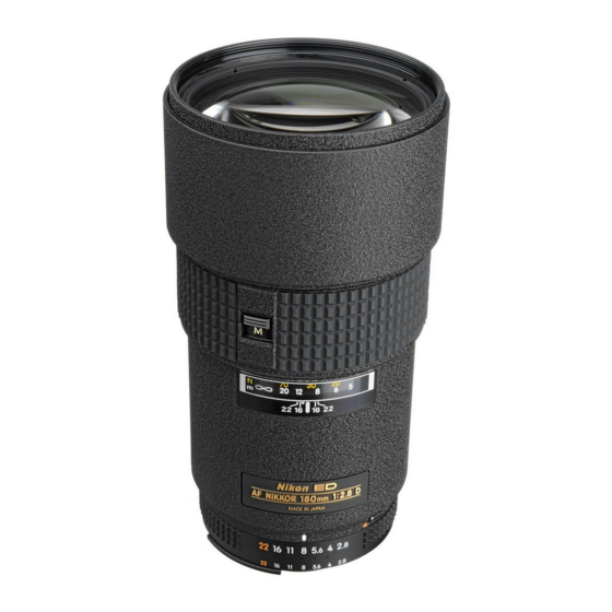 Nikon AF Nikkor 180mm f/2.8D IF-ED Instruction Manual