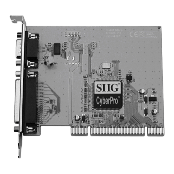 SIIG Cyber 1S1P PCI Quick Installation Manual