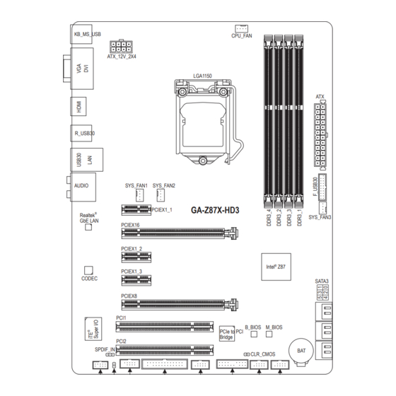 Gigabyte GA-Z87X-HD3 User Manual