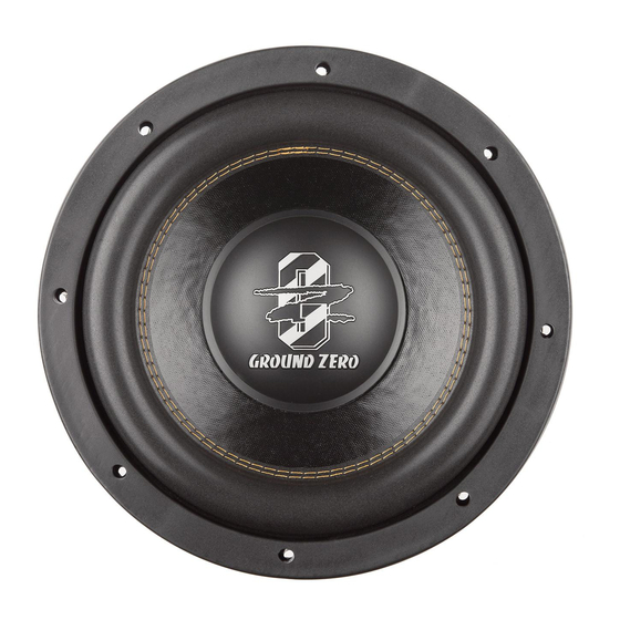 Ground Zero GZRW 10D2 Owner's Manual