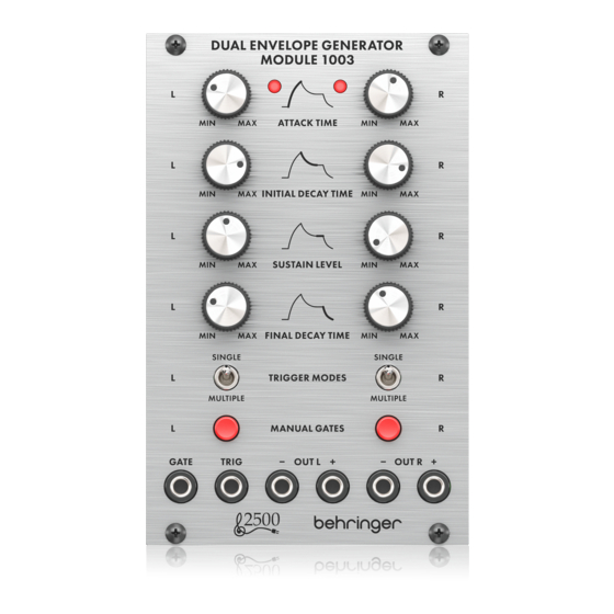 Behringer DUAL ENVELOPE GENERATOR MODULE 1003 Manuals