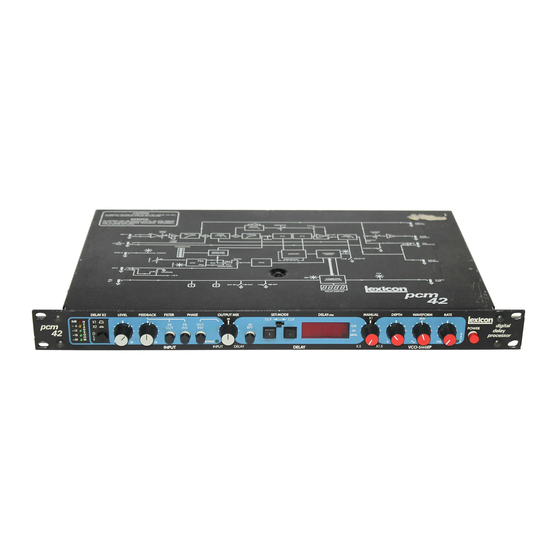 Lexicon pcm 42 Owner's Manual