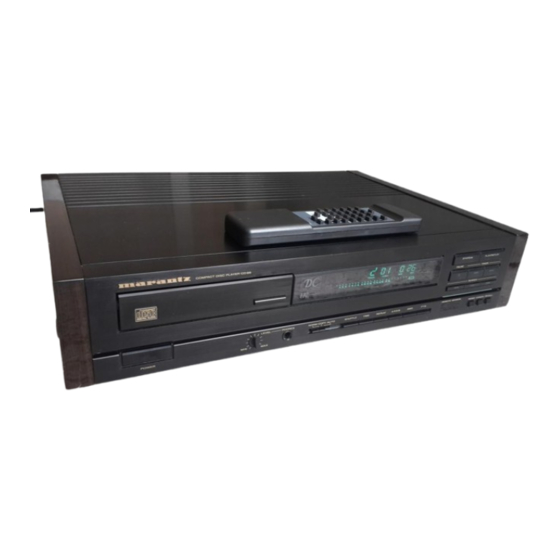Marantz CD85 Service Manual